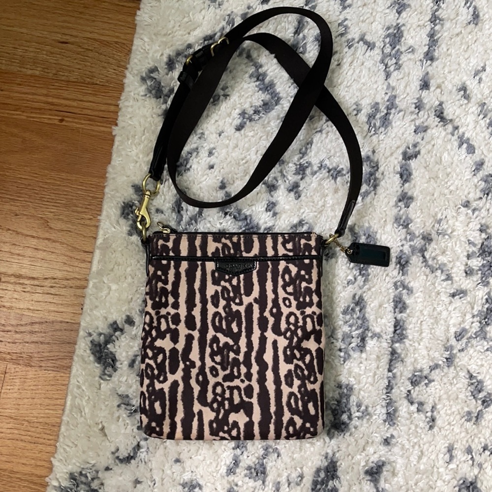 Leopard print coach satchel